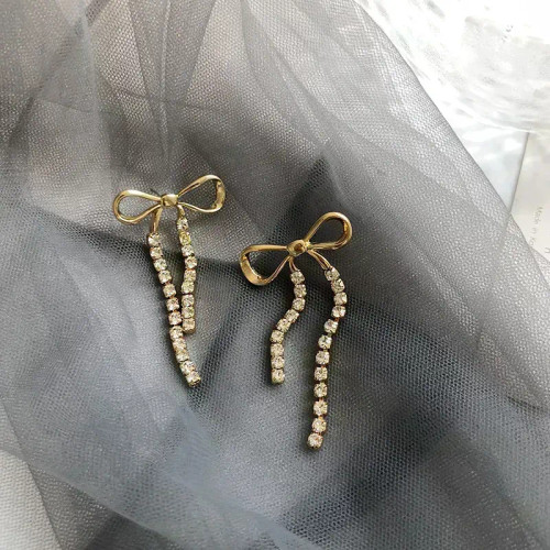 Crystal Bow Drops Earrings
