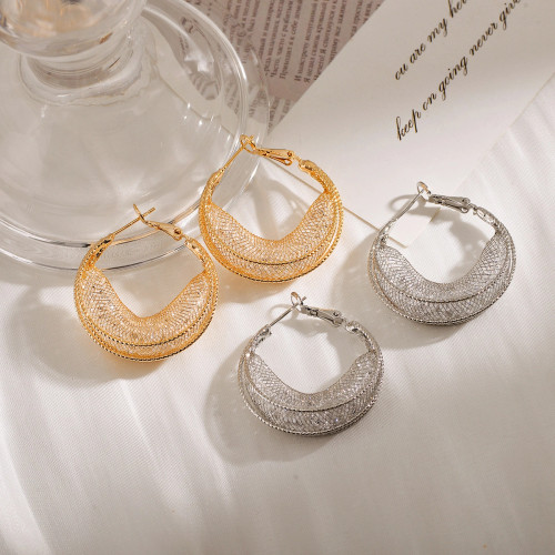 Mesh Swingback Hoops: Gold Or Silver