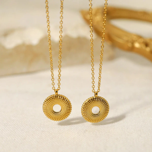 Textured Circle Necklace  LAST TWO!