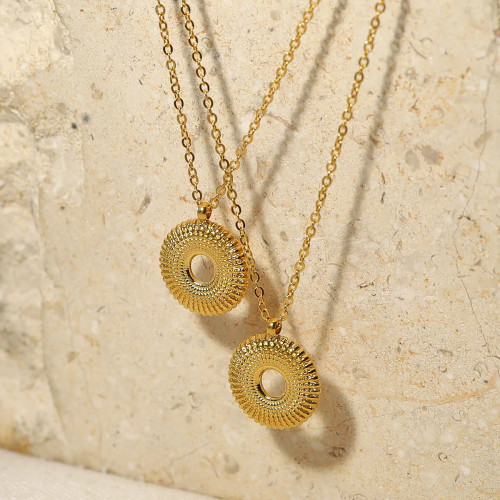 Textured Circle Necklace  LAST TWO!