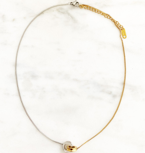 Two tone Looped Ring Necklace - Seen On GMA!