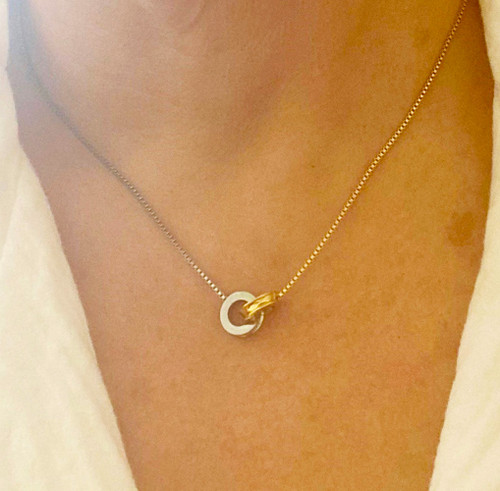Two tone Looped Ring Necklace - Seen On GMA!