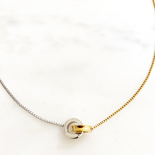 Two tone Looped Ring Necklace - Seen On GMA!