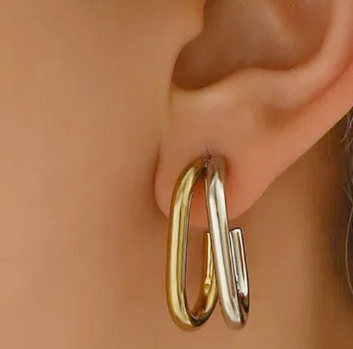 Little Oval Hoops: Two-Tone - Seen On GMA!