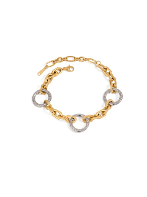 Two Tone Circles And Links Bracelet
