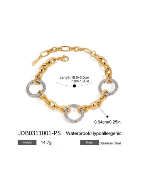 Two Tone Circles And Links Bracelet