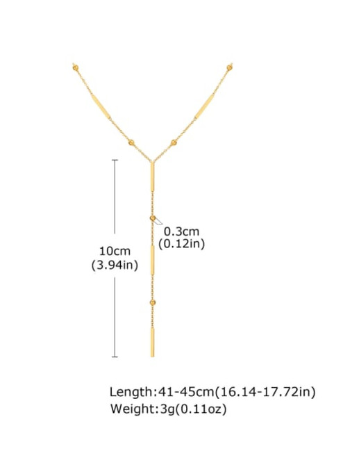 Dots And Bars Gold Lariat Y Necklace
