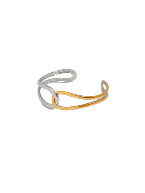 Two Tone Interlinked Cuff Bracelet