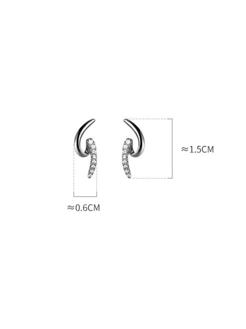 Sterling Silver Pave Curve Huggie Earrings: Gold Or Silver