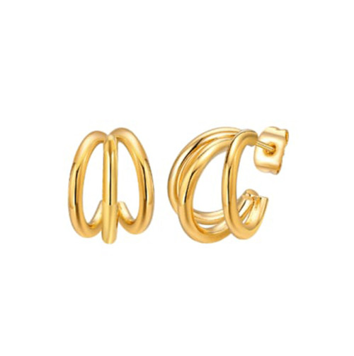 Little Triple Row Waterproof Hoops: Gold 