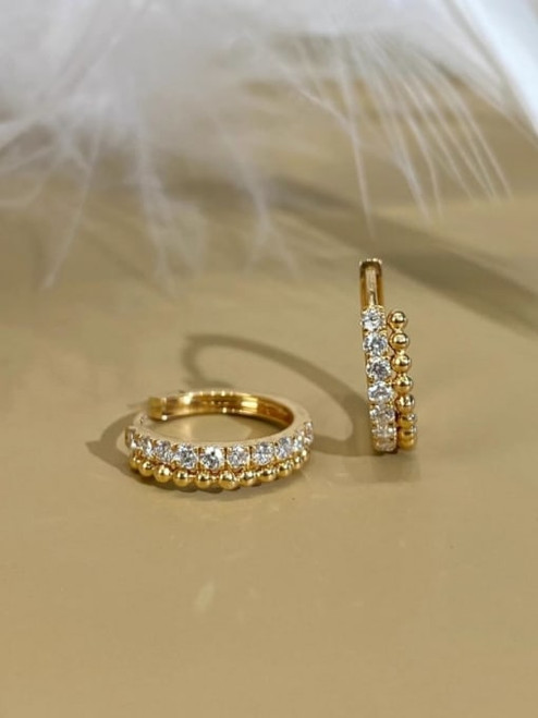 Sterling Pave Huggie Hoops: Gold Or Silver