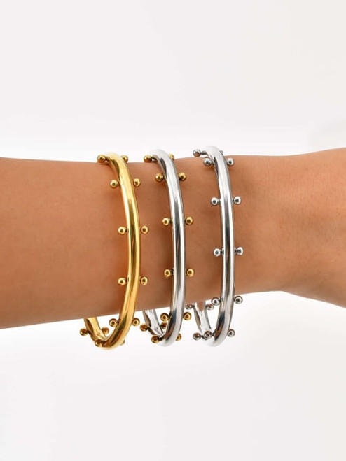 Side Studded Cuff: Two Tone