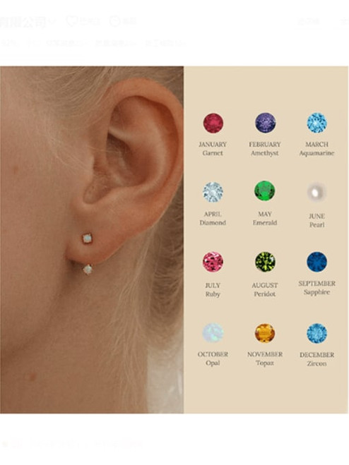 Birthstone Huggie Earrings