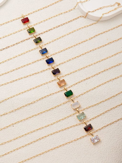 Sideways Birthstone Necklace: LAST ONES!