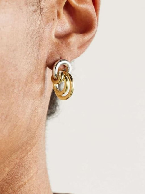 Tow Tone Ring Hoops: LAST PAIR!