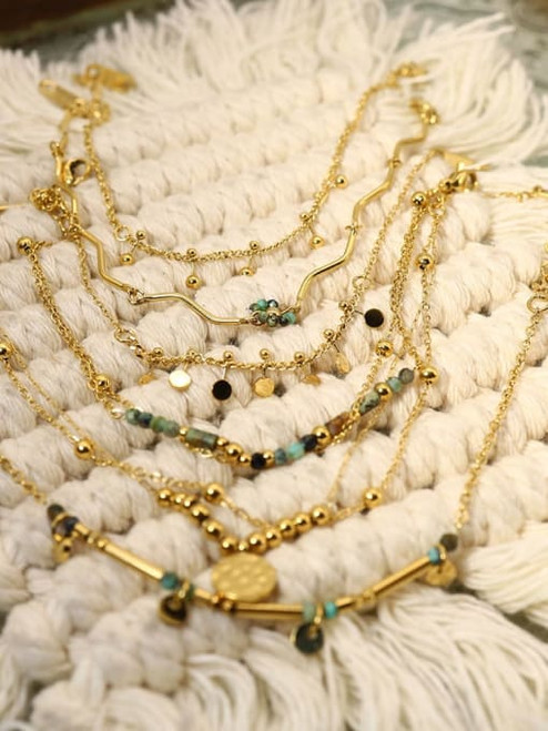 Natural Stone discs Bracelet: LAST ONES!