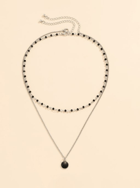 Black And Silver Necklace Set: LAST ONE!