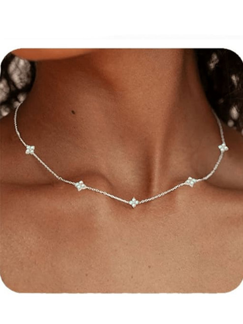 Quatrefoil Flower Necklace: Gold Or Silver: LAST ONES!