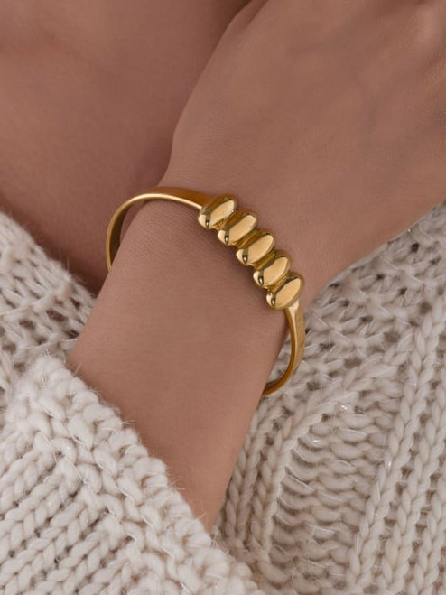Golden Ovals Cuff Bracelet