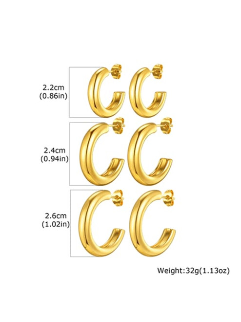 Set of 3 Golden Hoops: FEW LEFT!