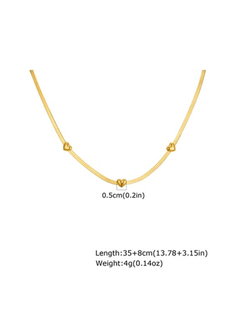 Smooth Chain Hearts Necklace