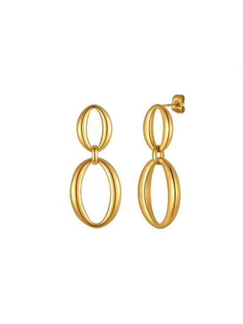 Golden Ovals Earrings