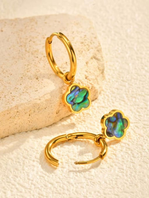 Flower Hoop Drop Earrings: LAST 2!