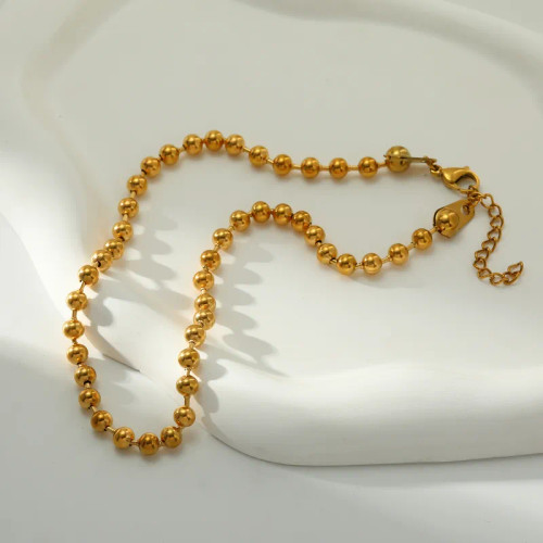 Classic Metal Bead Necklace: Gold Or Silver - LAST ONES!