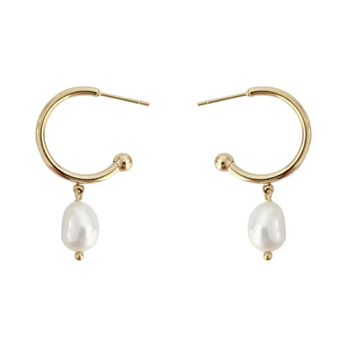 Waterproof Hoop Pearl Drop Earrings: 3 LEFT!
