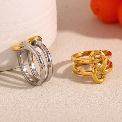 Waterproof Gold Double Twist Ring: LAST FEW!