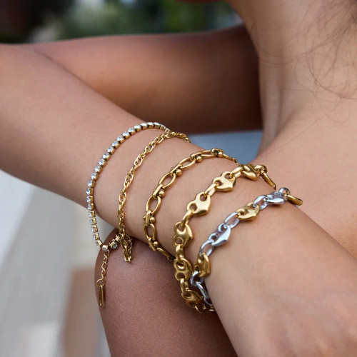 Two Tone Heart Bracelet: LAST ONES!