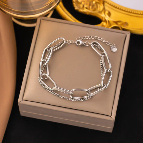 Waterproof Layered Oval Links Bracelet: Gold Or Silver - LAST ONES!