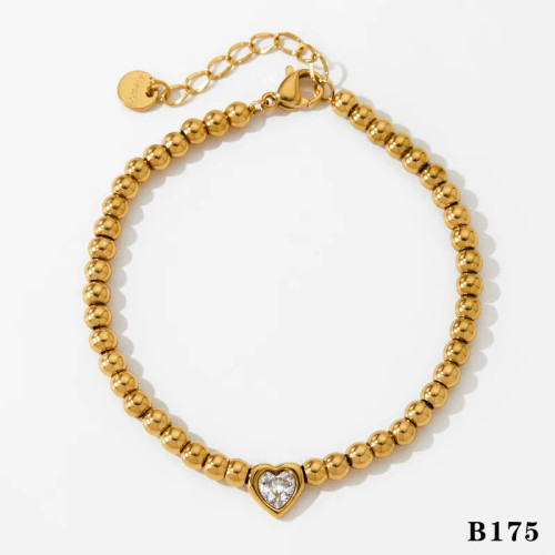 Waterproof Heart Center Metal Bead Bracelet: Gold Or Silver - LAST 2!