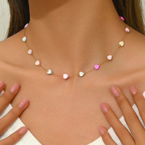 Waterproof Pastel Hearts Necklace: LAST 3!