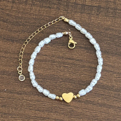Freshwater Pearl Heart Center Bracelet: LAST ONE!