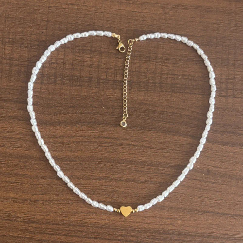 Freshwater Pearl Heart Center Necklace: LAST ONE!