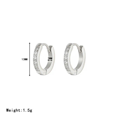 Waterproof 1/2" minimalist Pave Hoops: Gold Or Silver - 2 LEFT