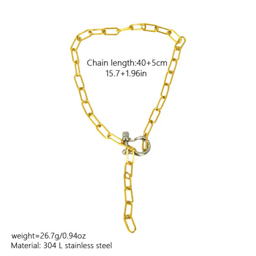 Waterproof Minimalist Mixed Metals Lariat Necklace: ONLY 2!