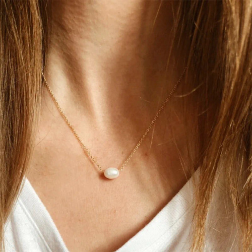 Freshwater Pearl Minimalist Necklace: ONLY ONES!