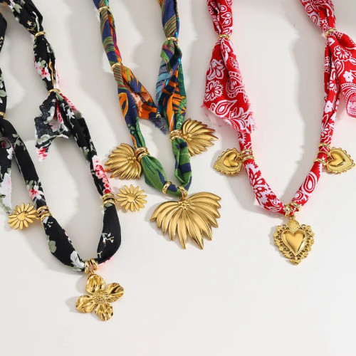 Bandana Hearts Necklace: LAST ONE!