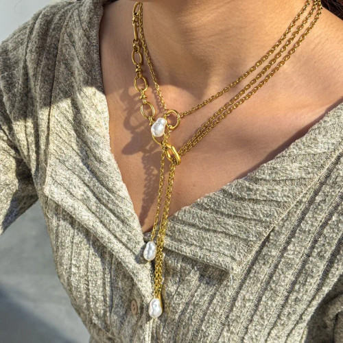 Links Pearl Drop Lariat Necklace: LAST ONE!