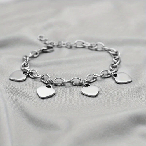 Four Hearts Bracelet: Gold Or Silver - LAST ONES