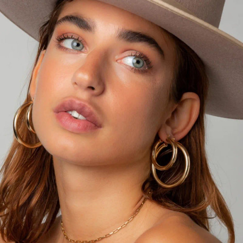 Waterproof Golden Classic Hoops: 1.6" - LAST FEW!