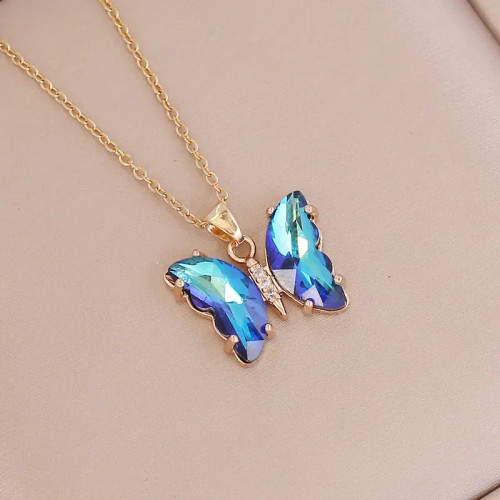 Butterlfy Necklace - BLUE last one!