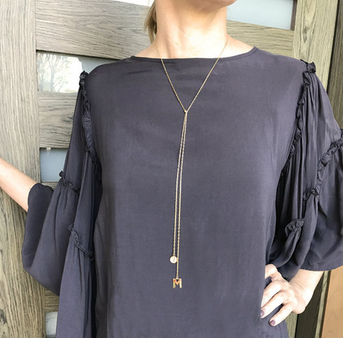 Initials Lariat Necklace -Seen on Today Show Steals & Deals!  