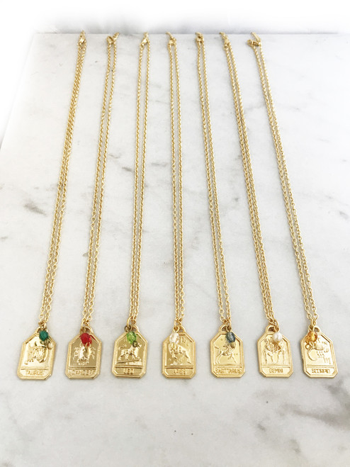 Zodiac Birthstone Necklace: Seen On Today Show! 