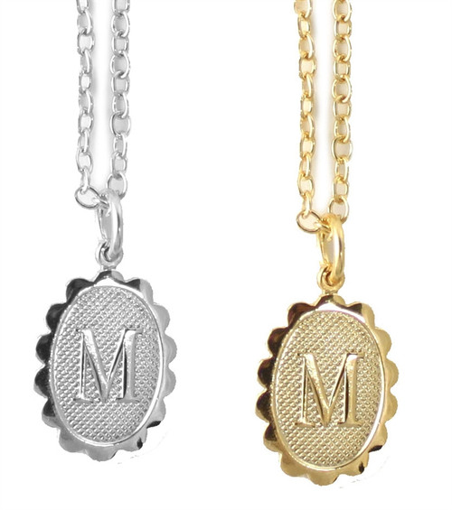 Initial Charm Necklace -Gold Or Silver