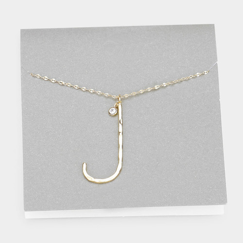 Hammered Initial Necklace Gold: Seen on Today Show Deals! Last Ones: B, N, K, W