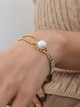 Pearl Center Embellished Bracelet: Gold Or Silver