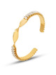 Twist Center Crystal Embellished Cuff Bracelet: Gold Or Silver